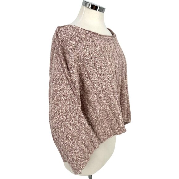 Free People Good Day Cropped Sweater Mauve Boucle Knit Size Small - Picture 5 of 13